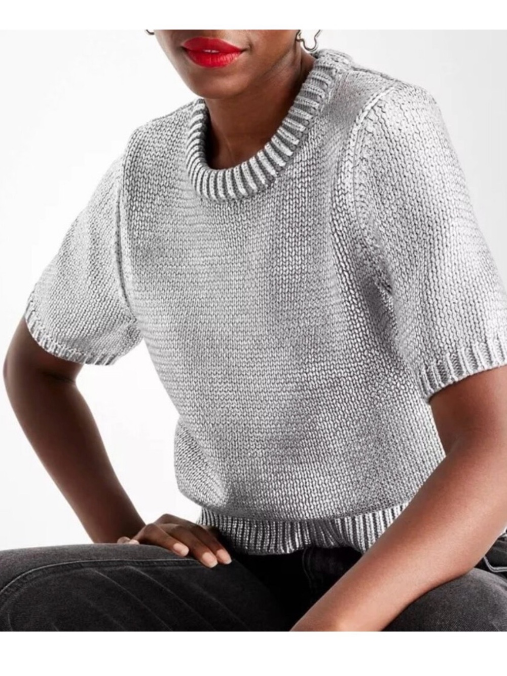 Future Collective heavyweight knit silver sweater